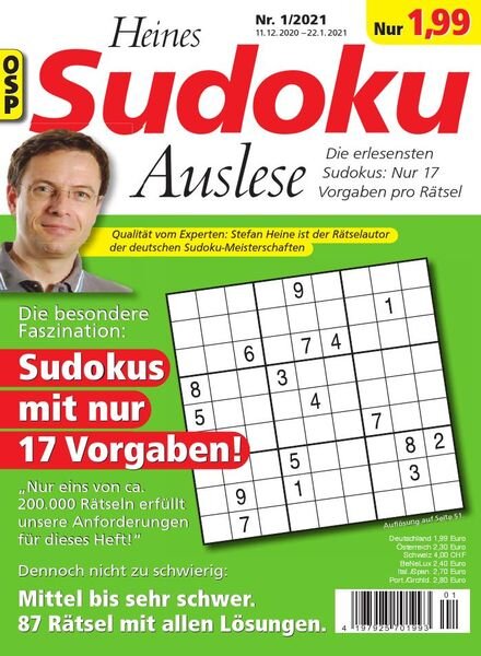 Heines Sudoku Auslese – Nr.1 2021 Cover