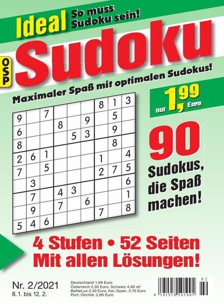 Ideal Sudoku – 8 Januar 2021 Cover