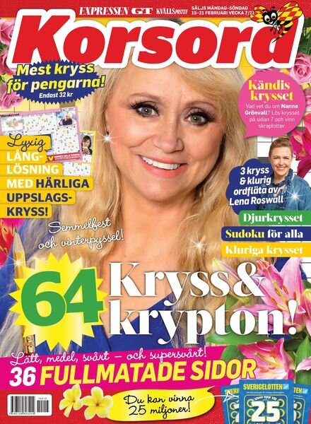 Korsord – 15 februari 2021 Cover
