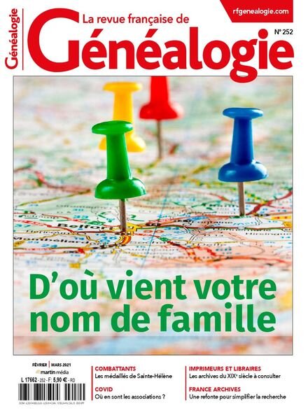 La Revue francaise de Genealogie – Fevrier-Mars 2021 Cover