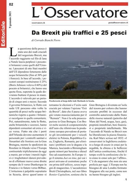 L’Osservatore – 09 gennaio 2021 Cover