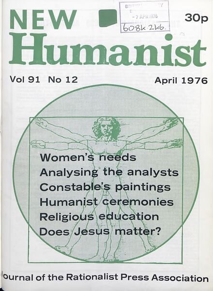 New Humanist – April 1976 Cover