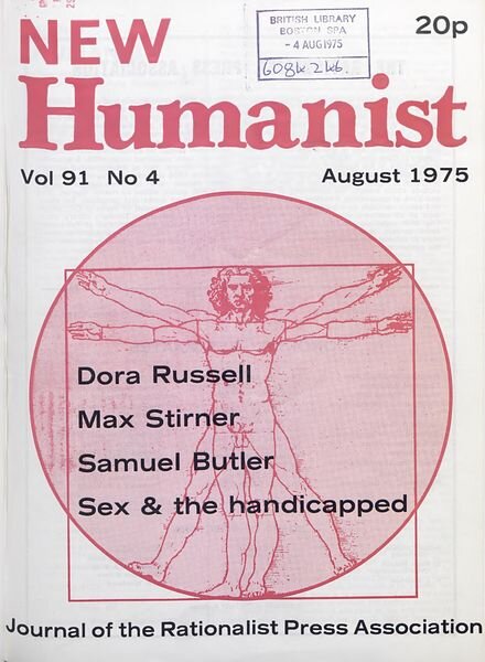 New Humanist – August 1975 Cover