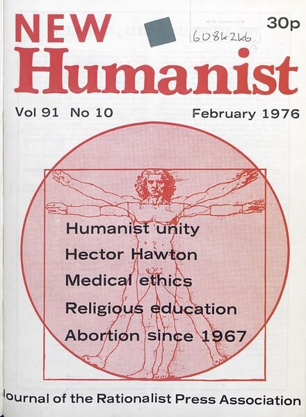 New Humanist – February 1976 Cover