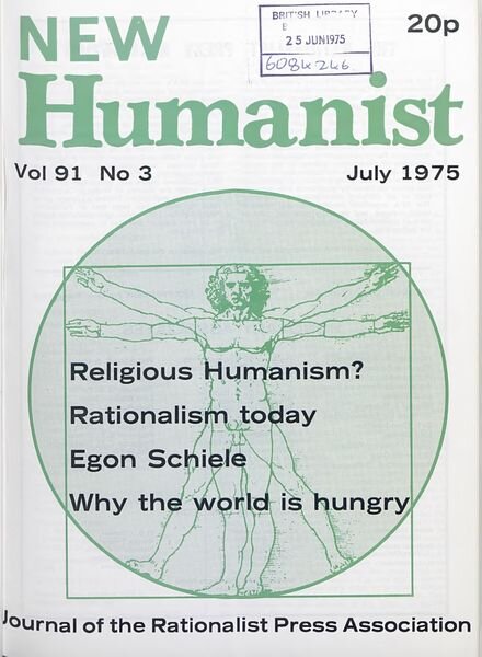 New Humanist – July 1975 Cover