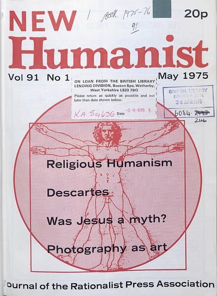 New Humanist – May 1975 Cover