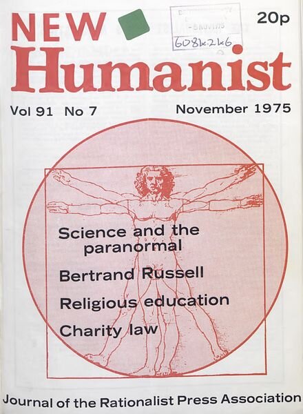 New Humanist – November 1975 Cover