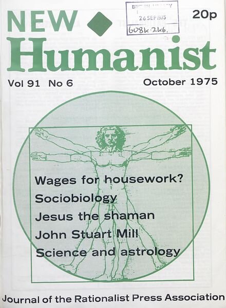 New Humanist – October 1975 Cover