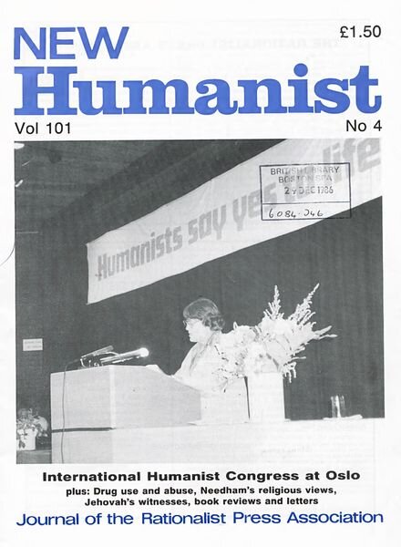 New Humanist – Vol 1 N 4 Cover