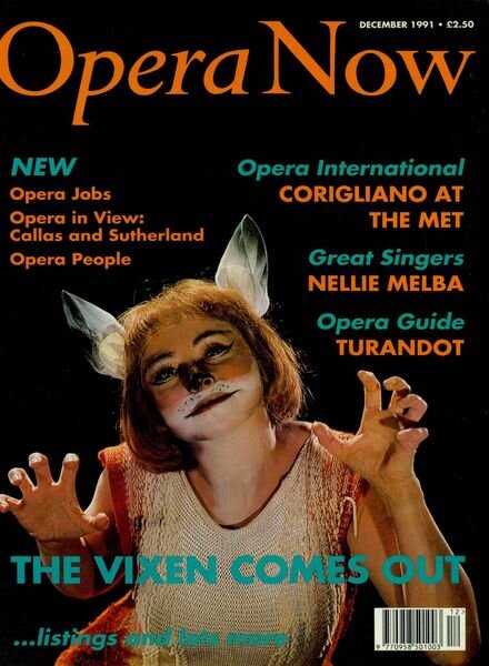 Opera Now – December 1991 Cover