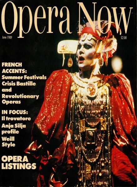 Opera Now – June 1989 Cover