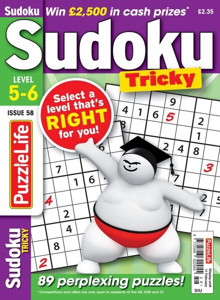 PuzzleLife Sudoku Tricky – January 2021 Cover