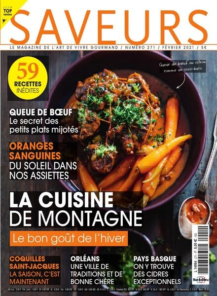 Saveurs France – Fevrier 2021 Cover