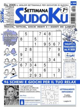 Settimana Sudoku – 09 dicembre 2020