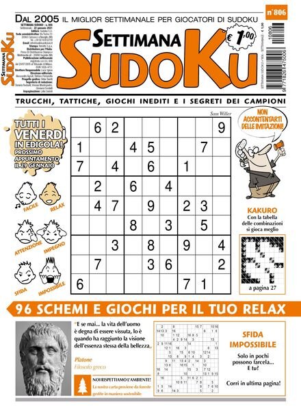 Settimana Sudoku – 20 gennaio 2021 Cover