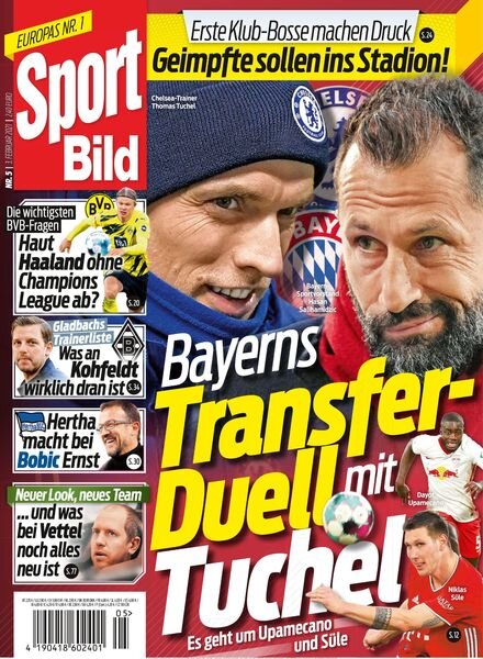 SPORT BILD – 03 Februar 2021 Cover