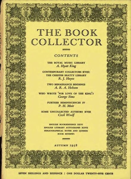 The Book Collector – Autumn 1958 Cover