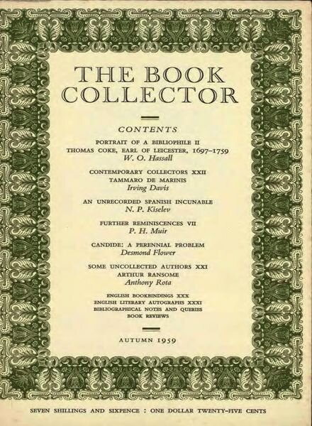 The Book Collector – Autumn 1959 Cover