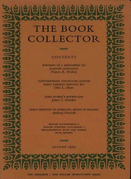 The Book Collector – Autumn 1964 Cover