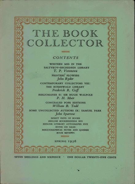 The Book Collector – Spring 1956 Cover