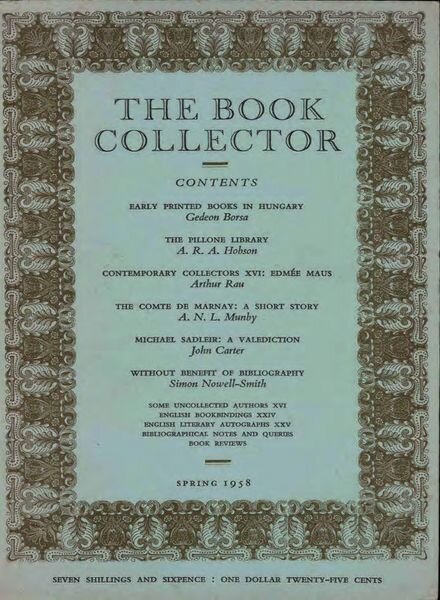 The Book Collector – Spring 1958 Cover