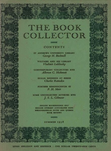 The Book Collector – Summer 1958 Cover