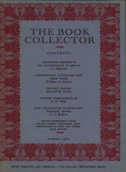 The Book Collector – Summer 1960 Cover