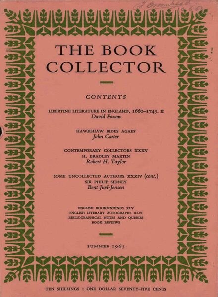 The Book Collector – Summer 1963 Cover