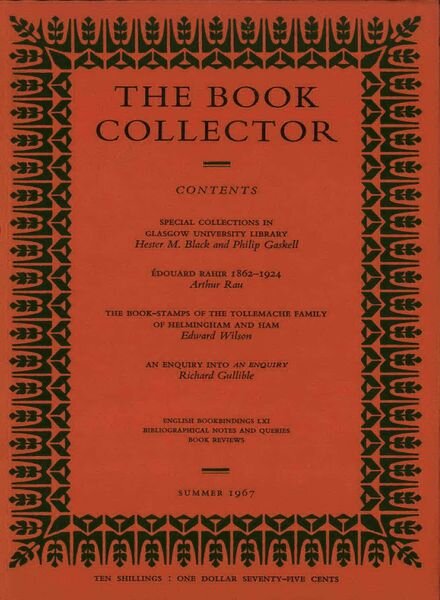 The Book Collector – Summer 1967 Cover