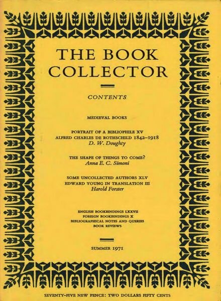The Book Collector – Summer 1971 Cover