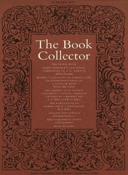 The Book Collector – Summer 1977 Cover