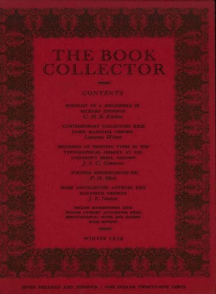The Book Collector – Winter 1959 Cover
