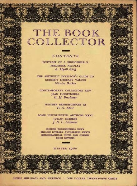 The Book Collector – Winter 1960 Cover