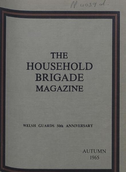 The Guards Magazine – Autumn 1965 Cover