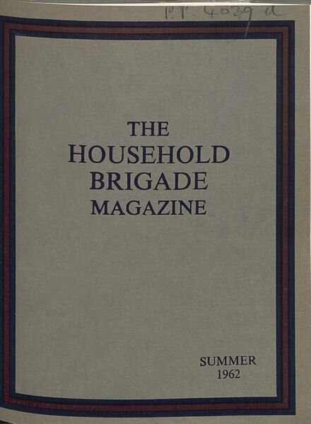 The Guards Magazine – Summer 1962 Cover