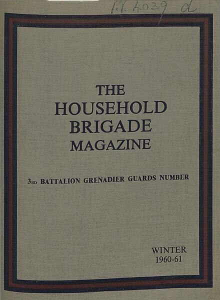 The Guards Magazine – Winter 1960 Cover