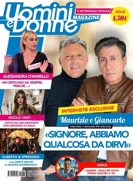Uomini e Donne magazine – 05 febbraio 2021 Cover