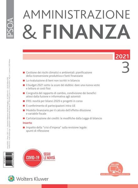 Amministrazione & Finanza – Marzo 2021 Cover
