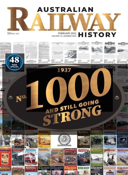 Australian Railway History – Issue 1000 – February 2021 Cover