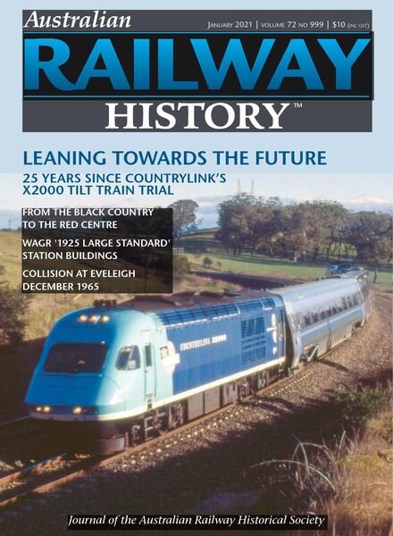 Australian Railway History – Issue 999 – January 2021 Cover