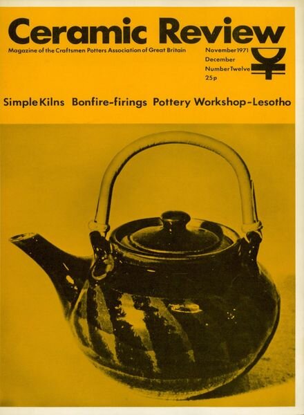 Ceramic Review – November – December 1971 Cover