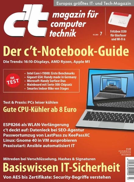 ct Magazin fur Computertechnik – 12 Marz 2021 Cover