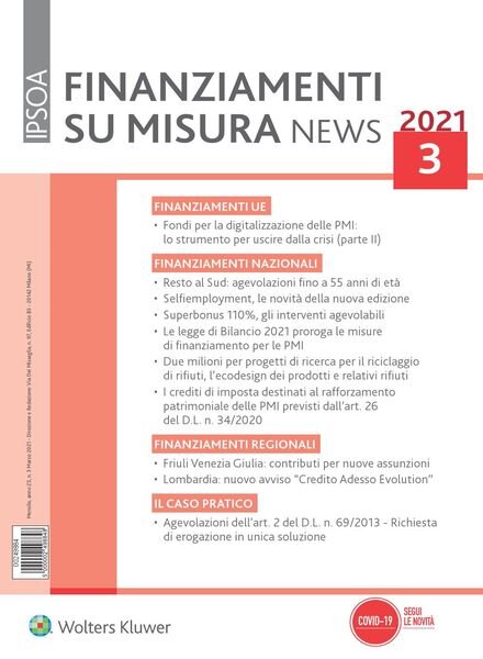 Finanziamenti su misura news – Marzo 2021 Cover