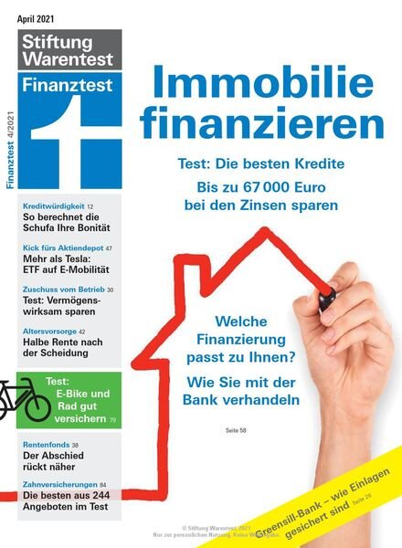 Finanztest – April 2021 Cover