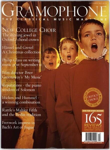 Gramophone – December 2002 Cover