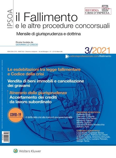 Il Fallimento – Marzo 2021 Cover