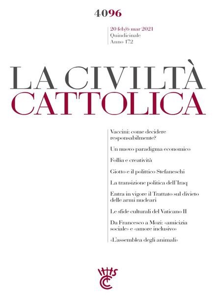 La Civilta Cattolica – 20 Febbraio 2021 Cover