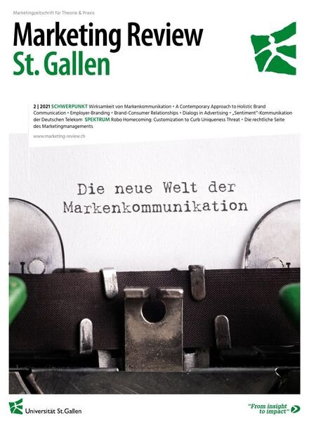 Marketing Review St Gallen – Februar 2021 Cover