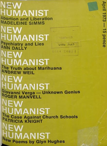 New Humanist – April 1973 Cover