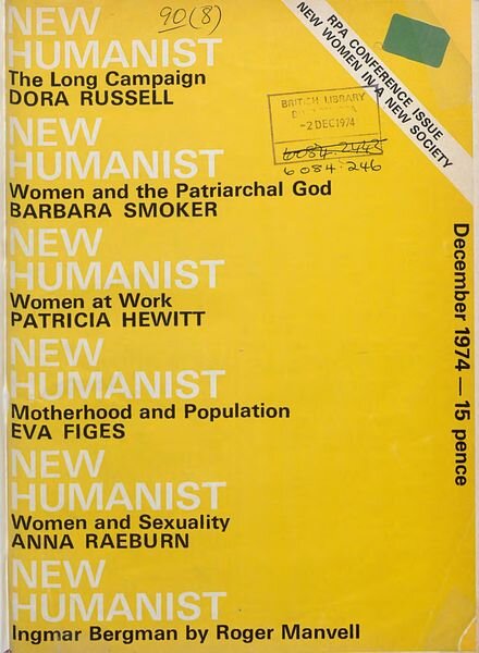 New Humanist – December 1974 Cover